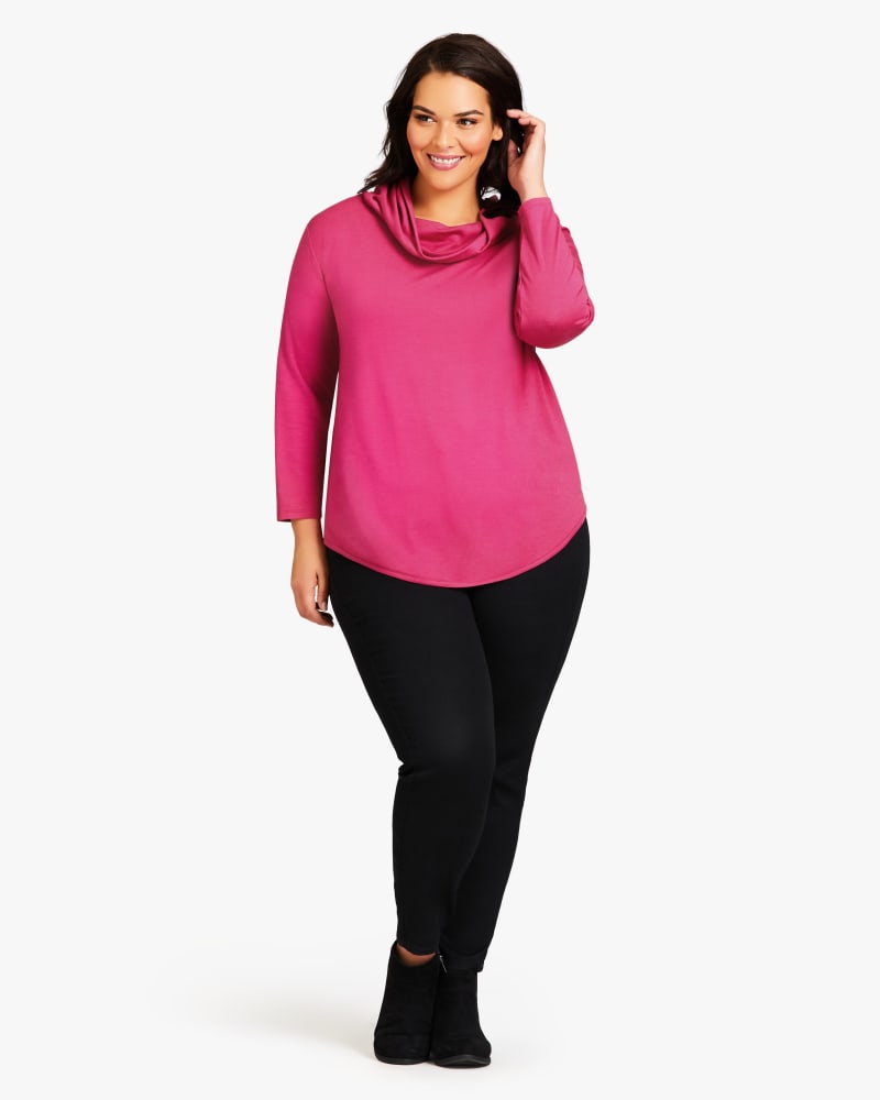 Plus size model wearing Polly Cowl Neck Top by Avenue | Dia&Co | dia_product_style_image_id:181960